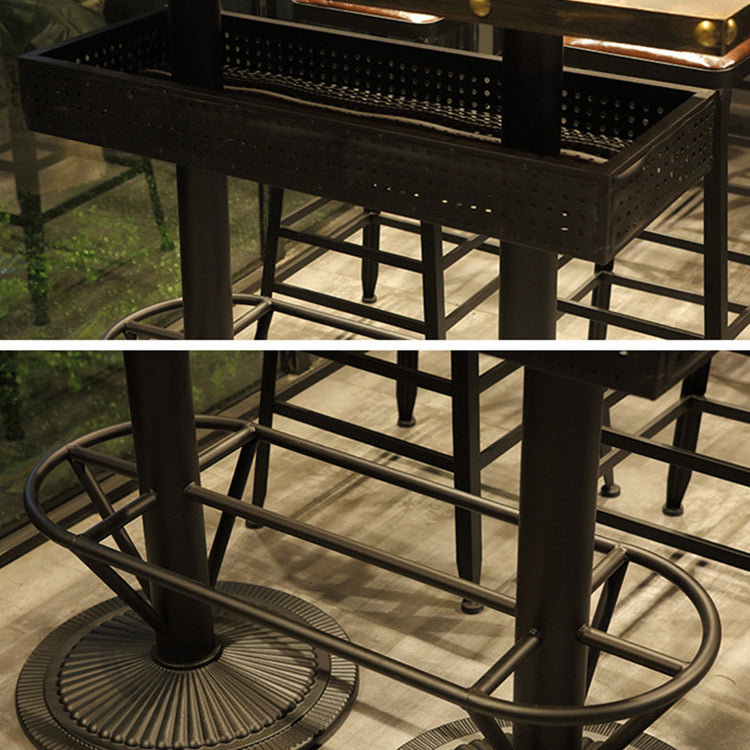 Modern Wood Storage Counter Height Table Brown Bistro Accent Dining Table Clearhalo 'Bar Furniture' 'Bar Tables' 'bar_tables' 'furn' 'furn_bar_tables' 'Furniture' 'furniture_bar_tables' 'Kitchen & Dining Furniture' 'kitchen&dining_furn' 'kitchen' 4285082