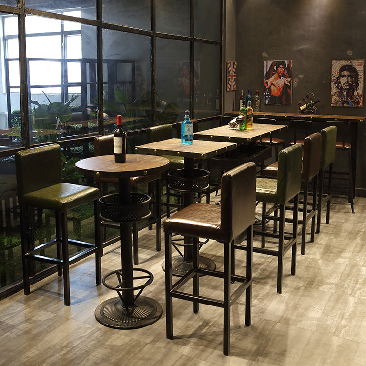 Modern Wood Storage Counter Height Table Brown Bistro Accent Dining Table Clearhalo 'Bar Furniture' 'Bar Tables' 'bar_tables' 'furn' 'furn_bar_tables' 'Furniture' 'furniture_bar_tables' 'Kitchen & Dining Furniture' 'kitchen&dining_furn' 'kitchen' 4285083