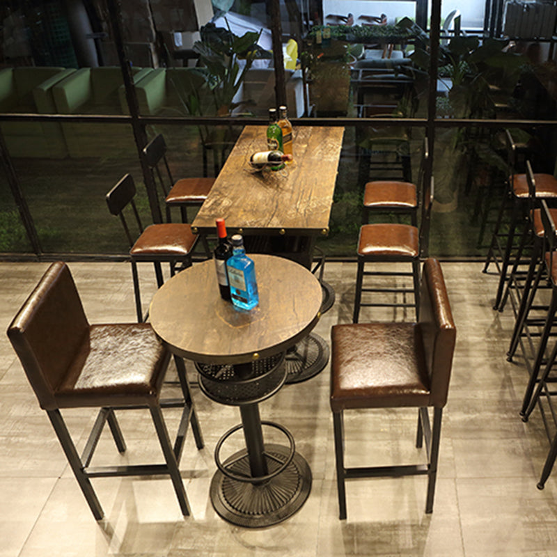 Modern Wood Storage Counter Height Table Brown Bistro Accent Dining Table Clearhalo 'Bar Furniture' 'Bar Tables' 'bar_tables' 'furn' 'furn_bar_tables' 'Furniture' 'furniture_bar_tables' 'Kitchen & Dining Furniture' 'kitchen&dining_furn' 'kitchen' 4285085