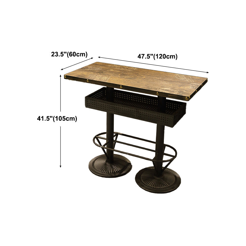 Modern Wood Storage Counter Height Table Brown Bistro Accent Dining Table Clearhalo 'Bar Furniture' 'Bar Tables' 'bar_tables' 'furn' 'furn_bar_tables' 'Furniture' 'furniture_bar_tables' 'Kitchen & Dining Furniture' 'kitchen&dining_furn' 'kitchen' 4285088