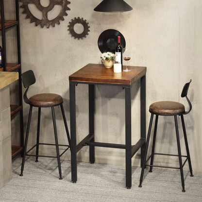 Modern Cafe Bar Height Cocktail Table Square Wood Counter Height Dining Table Walnut Without Chairs Clearhalo 'Bar Furniture' 'Bar Tables' 'bar_tables' 'furn' 'furn_bar_tables' 'Furniture' 'furniture_bar_tables' 'Kitchen & Dining Furniture' 'kitchen&dining_furn' 'kitchen' 4285089