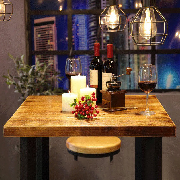 Modern Cafe Bar Height Cocktail Table Square Wood Counter Height Dining Table Clearhalo 'Bar Furniture' 'Bar Tables' 'bar_tables' 'furn' 'furn_bar_tables' 'Furniture' 'furniture_bar_tables' 'Kitchen & Dining Furniture' 'kitchen&dining_furn' 'kitchen' 4285094