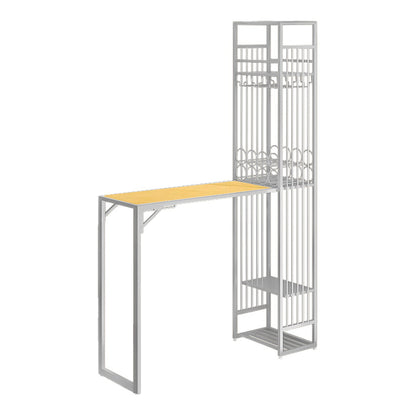 Rectangle Double Pedestal Bistro Bar Desk Indoor Bistro Bar Height Cocktail Table White Without Chairs Clearhalo 'Bar Furniture' 'Bar Tables' 'bar_tables' 'furn' 'furn_bar_tables' 'Furniture' 'furniture_bar_tables' 'Kitchen & Dining Furniture' 'kitchen&dining_furn' 'kitchen' 4285099