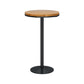 Modern Round Bar Dining Table Indoor Wood Top Bar Height Pub Table Iron Base Brown Without Chairs Clearhalo 'Bar Furniture' 'Bar Tables' 'bar_tables' 'furn' 'furn_bar_tables' 'Furniture' 'furniture_bar_tables' 'Kitchen & Dining Furniture' 'kitchen&dining_furn' 'kitchen' 4285110