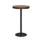 Modern Round Bar Dining Table Indoor Wood Top Bar Height Pub Table Iron Base Walnut Without Chairs Clearhalo 'Bar Furniture' 'Bar Tables' 'bar_tables' 'furn' 'furn_bar_tables' 'Furniture' 'furniture_bar_tables' 'Kitchen & Dining Furniture' 'kitchen&dining_furn' 'kitchen' 4285111