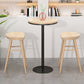 Modern Round Bar Dining Table Indoor Wood Top Bar Height Pub Table Iron Base Clearhalo 'Bar Furniture' 'Bar Tables' 'bar_tables' 'furn' 'furn_bar_tables' 'Furniture' 'furniture_bar_tables' 'Kitchen & Dining Furniture' 'kitchen&dining_furn' 'kitchen' 4285114