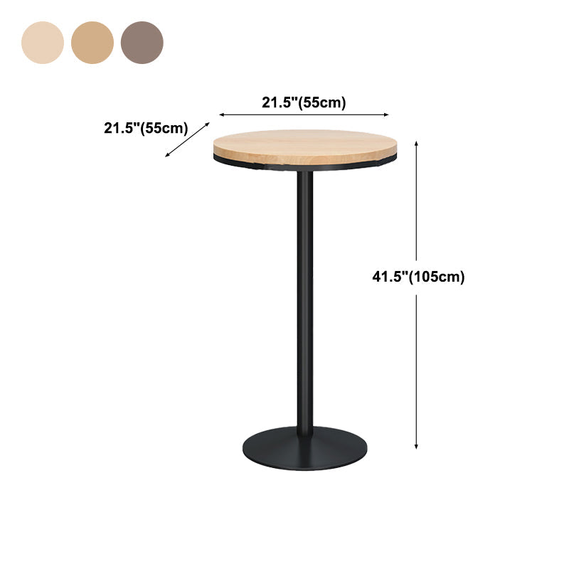 Modern Round Bar Dining Table Indoor Wood Top Bar Height Pub Table Iron Base Clearhalo 'Bar Furniture' 'Bar Tables' 'bar_tables' 'furn' 'furn_bar_tables' 'Furniture' 'furniture_bar_tables' 'Kitchen & Dining Furniture' 'kitchen&dining_furn' 'kitchen' 4285119