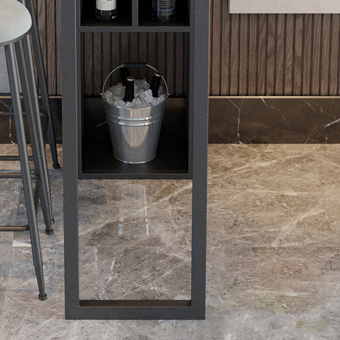 Dining Room Marble Counter-height Pub Table Rectangle Double Pedestal Bar Table Clearhalo 'Bar Furniture' 'Bar Tables' 'bar_tables' 'furn' 'furn_bar_tables' 'Furniture' 'furniture_bar_tables' 'Kitchen & Dining Furniture' 'kitchen&dining_furn' 'kitchen' 4285127