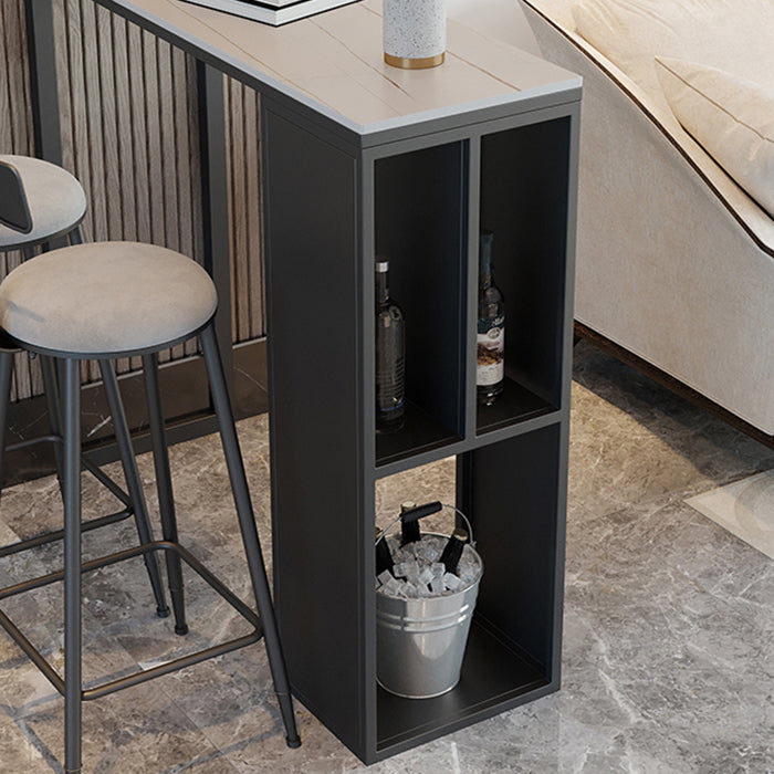 Dining Room Marble Counter-height Pub Table Rectangle Double Pedestal Bar Table Clearhalo 'Bar Furniture' 'Bar Tables' 'bar_tables' 'furn' 'furn_bar_tables' 'Furniture' 'furniture_bar_tables' 'Kitchen & Dining Furniture' 'kitchen&dining_furn' 'kitchen' 4285128