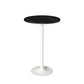 Contemporary Round Bar Dining Table Indoor Bar Height Pub Table Iron Base 19.7"L x 19.7"W x 41.3"H White Without Chairs Clearhalo 'Bar Furniture' 'Bar Tables' 'bar_tables' 'furn' 'furn_bar_tables' 'Furniture' 'furniture_bar_tables' 'Kitchen & Dining Furniture' 'kitchen&dining_furn' 'kitchen' 4285139
