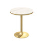 Contemporary Round Bar Dining Table Indoor Bar Height Pub Table Iron Base 19.7"L x 19.7"W x 29.5"H Gold Without Chairs Clearhalo 'Bar Furniture' 'Bar Tables' 'bar_tables' 'furn' 'furn_bar_tables' 'Furniture' 'furniture_bar_tables' 'Kitchen & Dining Furniture' 'kitchen&dining_furn' 'kitchen' 4285140