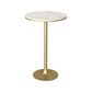 Contemporary Round Bar Dining Table Indoor Bar Height Pub Table Iron Base 19.7"L x 19.7"W x 41.3"H Gold Without Chairs Clearhalo 'Bar Furniture' 'Bar Tables' 'bar_tables' 'furn' 'furn_bar_tables' 'Furniture' 'furniture_bar_tables' 'Kitchen & Dining Furniture' 'kitchen&dining_furn' 'kitchen' 4285142