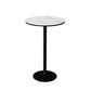 Contemporary Round Bar Dining Table Indoor Bar Height Pub Table Iron Base 19.7"L x 19.7"W x 29.5"H Black Without Chairs Clearhalo 'Bar Furniture' 'Bar Tables' 'bar_tables' 'furn' 'furn_bar_tables' 'Furniture' 'furniture_bar_tables' 'Kitchen & Dining Furniture' 'kitchen&dining_furn' 'kitchen' 4285144