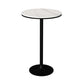 Contemporary Round Bar Dining Table Indoor Bar Height Pub Table Iron Base 19.7"L x 19.7"W x 41.3"H Black Without Chairs Clearhalo 'Bar Furniture' 'Bar Tables' 'bar_tables' 'furn' 'furn_bar_tables' 'Furniture' 'furniture_bar_tables' 'Kitchen & Dining Furniture' 'kitchen&dining_furn' 'kitchen' 4285146