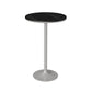 Contemporary Round Bar Dining Table Indoor Bar Height Pub Table Iron Base 19.7"L x 19.7"W x 41.3"H Silver Without Chairs Clearhalo 'Bar Furniture' 'Bar Tables' 'bar_tables' 'furn' 'furn_bar_tables' 'Furniture' 'furniture_bar_tables' 'Kitchen & Dining Furniture' 'kitchen&dining_furn' 'kitchen' 4285150