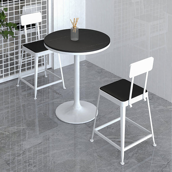 Contemporary Round Bar Dining Table Indoor Bar Height Pub Table Iron Base Clearhalo 'Bar Furniture' 'Bar Tables' 'bar_tables' 'furn' 'furn_bar_tables' 'Furniture' 'furniture_bar_tables' 'Kitchen & Dining Furniture' 'kitchen&dining_furn' 'kitchen' 4285151