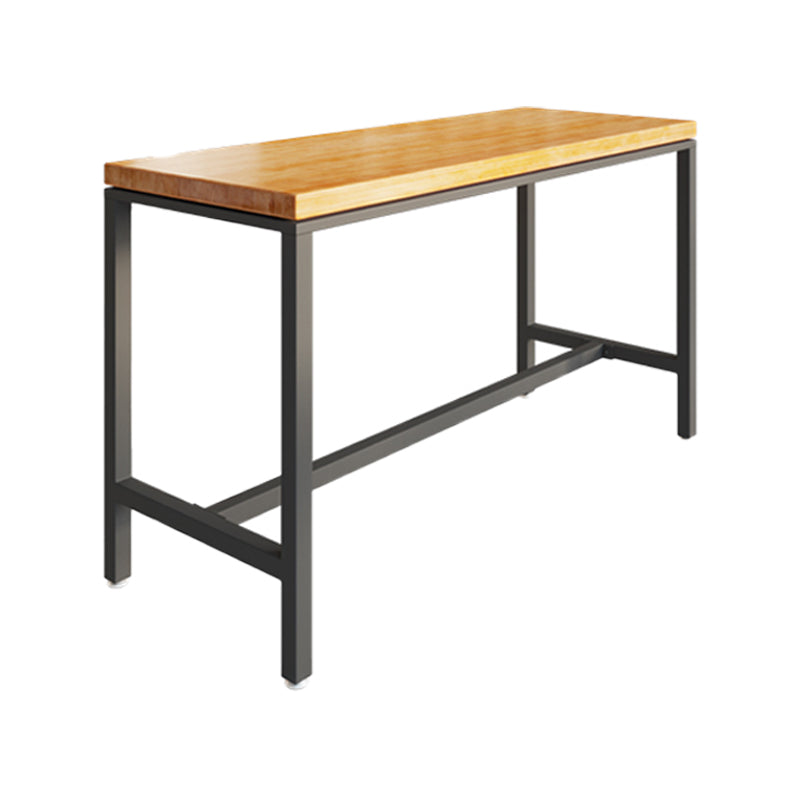 Wood Trestle Modern Bar Stool Table Natural Bistro Bar Height Cocktail Table Without Chairs Clearhalo 'Bar Furniture' 'Bar Tables' 'bar_tables' 'furn' 'furn_bar_tables' 'Furniture' 'furniture_bar_tables' 'Kitchen & Dining Furniture' 'kitchen&dining_furn' 'kitchen' 4285165