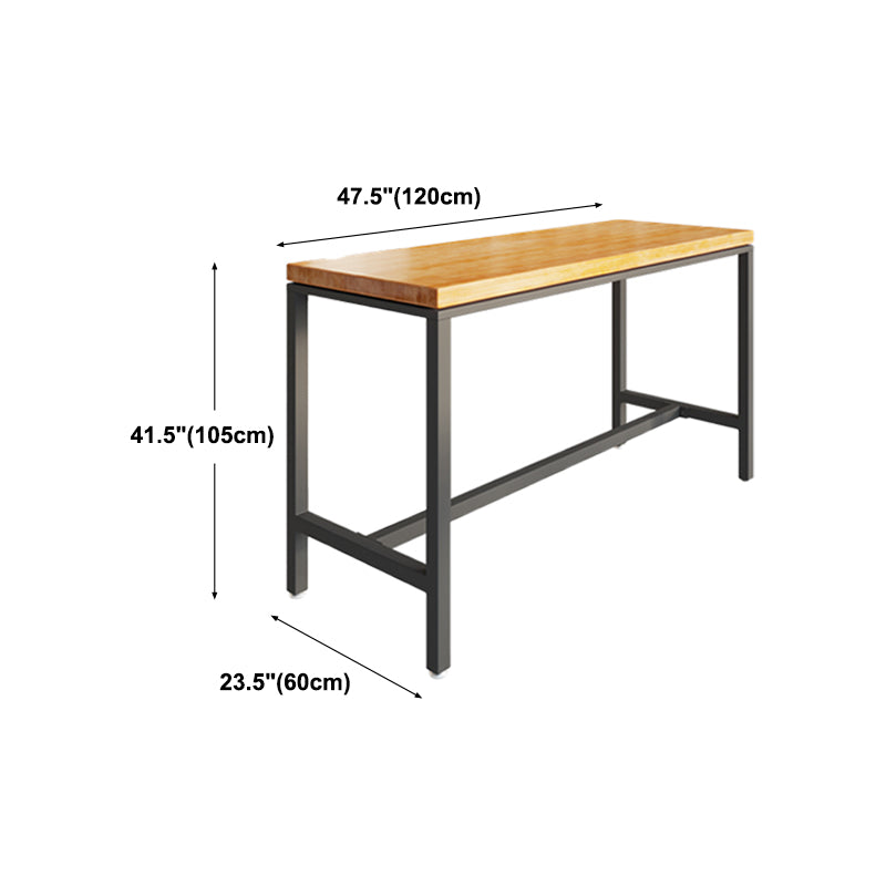 Wood Trestle Modern Bar Stool Table Natural Bistro Bar Height Cocktail Table Clearhalo 'Bar Furniture' 'Bar Tables' 'bar_tables' 'furn' 'furn_bar_tables' 'Furniture' 'furniture_bar_tables' 'Kitchen & Dining Furniture' 'kitchen&dining_furn' 'kitchen' 4285174