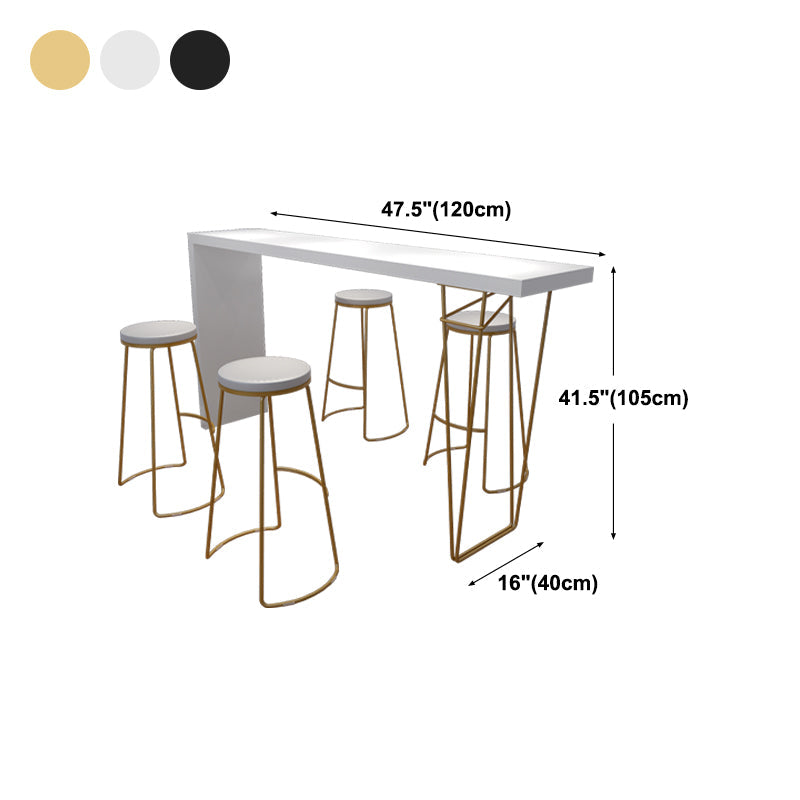 Modern White Metal Bistro Accent Dining Table Cafe Rectangle Patio Bar Table Clearhalo 'Bar Furniture' 'Bar Tables' 'bar_tables' 'furn' 'furn_bar_tables' 'Furniture' 'furniture_bar_tables' 'Kitchen & Dining Furniture' 'kitchen&dining_furn' 'kitchen' 4285187