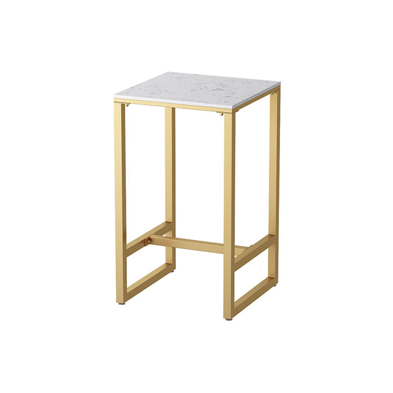Contemporary Marble Pub Height Dining Table Trestle Indoor Counter Height Dining Table Gold Without Chairs Clearhalo 'Bar Furniture' 'Bar Tables' 'bar_tables' 'furn' 'furn_bar_tables' 'Furniture' 'furniture_bar_tables' 'Kitchen & Dining Furniture' 'kitchen&dining_furn' 'kitchen' 4285191
