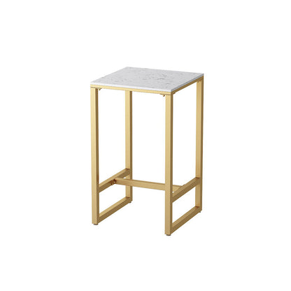 Contemporary Marble Pub Height Dining Table Trestle Indoor Counter Height Dining Table Gold Without Chairs Clearhalo 'Bar Furniture' 'Bar Tables' 'bar_tables' 'furn' 'furn_bar_tables' 'Furniture' 'furniture_bar_tables' 'Kitchen & Dining Furniture' 'kitchen&dining_furn' 'kitchen' 4285198