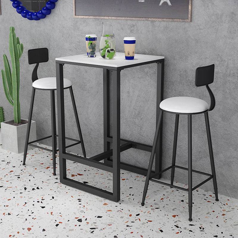 Contemporary Marble Pub Height Dining Table Trestle Indoor Counter Height Dining Table Black Without Chairs Clearhalo 'Bar Furniture' 'Bar Tables' 'bar_tables' 'furn' 'furn_bar_tables' 'Furniture' 'furniture_bar_tables' 'Kitchen & Dining Furniture' 'kitchen&dining_furn' 'kitchen' 4285202