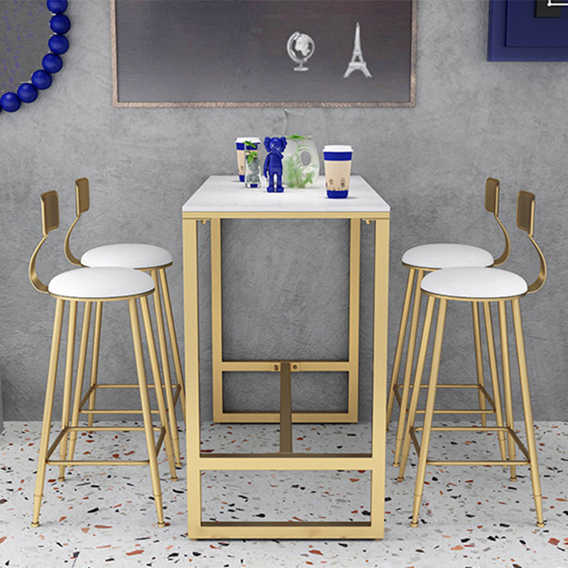 Contemporary Marble Pub Height Dining Table Trestle Indoor Counter Height Dining Table Clearhalo 'Bar Furniture' 'Bar Tables' 'bar_tables' 'furn' 'furn_bar_tables' 'Furniture' 'furniture_bar_tables' 'Kitchen & Dining Furniture' 'kitchen&dining_furn' 'kitchen' 4285203