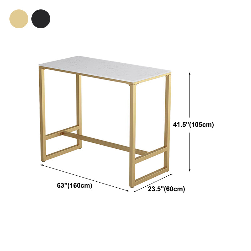 Contemporary Marble Pub Height Dining Table Trestle Indoor Counter Height Dining Table Clearhalo 'Bar Furniture' 'Bar Tables' 'bar_tables' 'furn' 'furn_bar_tables' 'Furniture' 'furniture_bar_tables' 'Kitchen & Dining Furniture' 'kitchen&dining_furn' 'kitchen' 4285214