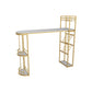 Wine Rack Modern Bistro Bar Desk Marble Sled Bar Height Indoor Cocktail Table Gold Without Chairs Clearhalo 'Bar Furniture' 'Bar Tables' 'bar_tables' 'furn' 'furn_bar_tables' 'Furniture' 'furniture_bar_tables' 'Kitchen & Dining Furniture' 'kitchen&dining_furn' 'kitchen' 4285235