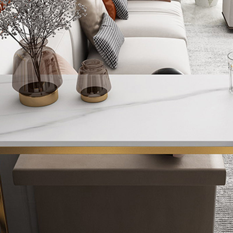 Wine Rack Modern Bistro Bar Desk Marble Sled Bar Height Indoor Cocktail Table Clearhalo 'Bar Furniture' 'Bar Tables' 'bar_tables' 'furn' 'furn_bar_tables' 'Furniture' 'furniture_bar_tables' 'Kitchen & Dining Furniture' 'kitchen&dining_furn' 'kitchen' 4285236