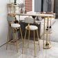 Wine Rack Modern Bistro Bar Desk Marble Sled Bar Height Indoor Cocktail Table 55.1"L x 15.7"W x 41.3"H Gold Without Chairs Clearhalo 'Bar Furniture' 'Bar Tables' 'bar_tables' 'furn' 'furn_bar_tables' 'Furniture' 'furniture_bar_tables' 'Kitchen & Dining Furniture' 'kitchen&dining_furn' 'kitchen' 4285240