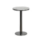 Modern Round Bar Dining Table Indoor White Top Bar Height Pub Table Metal Base in Black 21.7"L x 21.7"W x 37.4"H Without Chairs Clearhalo 'Bar Furniture' 'Bar Tables' 'bar_tables' 'furn' 'furn_bar_tables' 'Furniture' 'furniture_bar_tables' 'Kitchen & Dining Furniture' 'kitchen&dining_furn' 'kitchen' 4285247