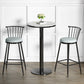Modern Round Bar Dining Table Indoor White Top Bar Height Pub Table Metal Base in Black Clearhalo 'Bar Furniture' 'Bar Tables' 'bar_tables' 'furn' 'furn_bar_tables' 'Furniture' 'furniture_bar_tables' 'Kitchen & Dining Furniture' 'kitchen&dining_furn' 'kitchen' 4285248