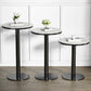 Modern Round Bar Dining Table Indoor White Top Bar Height Pub Table Metal Base in Black Clearhalo 'Bar Furniture' 'Bar Tables' 'bar_tables' 'furn' 'furn_bar_tables' 'Furniture' 'furniture_bar_tables' 'Kitchen & Dining Furniture' 'kitchen&dining_furn' 'kitchen' 4285254