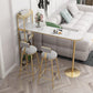 Living Room Double Pedestal Bar Wine Table Modern White Pub Height Dining Table 78.7"L x 15.7"W x 41.3"H Gold Without Chairs Clearhalo 'Bar Furniture' 'Bar Tables' 'bar_tables' 'furn' 'furn_bar_tables' 'Furniture' 'furniture_bar_tables' 'Kitchen & Dining Furniture' 'kitchen&dining_furn' 'kitchen' 4285258
