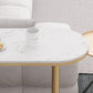 Living Room Double Pedestal Bar Wine Table Modern White Pub Height Dining Table Clearhalo 'Bar Furniture' 'Bar Tables' 'bar_tables' 'furn' 'furn_bar_tables' 'Furniture' 'furniture_bar_tables' 'Kitchen & Dining Furniture' 'kitchen&dining_furn' 'kitchen' 4285264