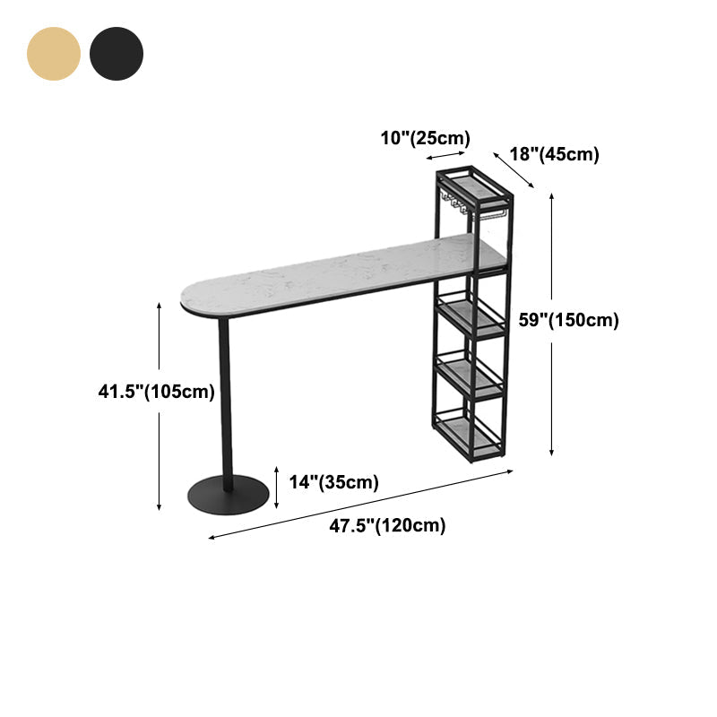 Living Room Double Pedestal Bar Wine Table Modern White Pub Height Dining Table Clearhalo 'Bar Furniture' 'Bar Tables' 'bar_tables' 'furn' 'furn_bar_tables' 'Furniture' 'furniture_bar_tables' 'Kitchen & Dining Furniture' 'kitchen&dining_furn' 'kitchen' 4285269