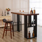 Living Room Brown Bar Dining Table Rectangle Storage Wood Pub Height Dining Table 86.6"L x 23.6"W x 41.3"H Without Chairs Clearhalo 'Bar Furniture' 'Bar Tables' 'bar_tables' 'furn' 'furn_bar_tables' 'Furniture' 'furniture_bar_tables' 'Kitchen & Dining Furniture' 'kitchen&dining_furn' 'kitchen' 4285292