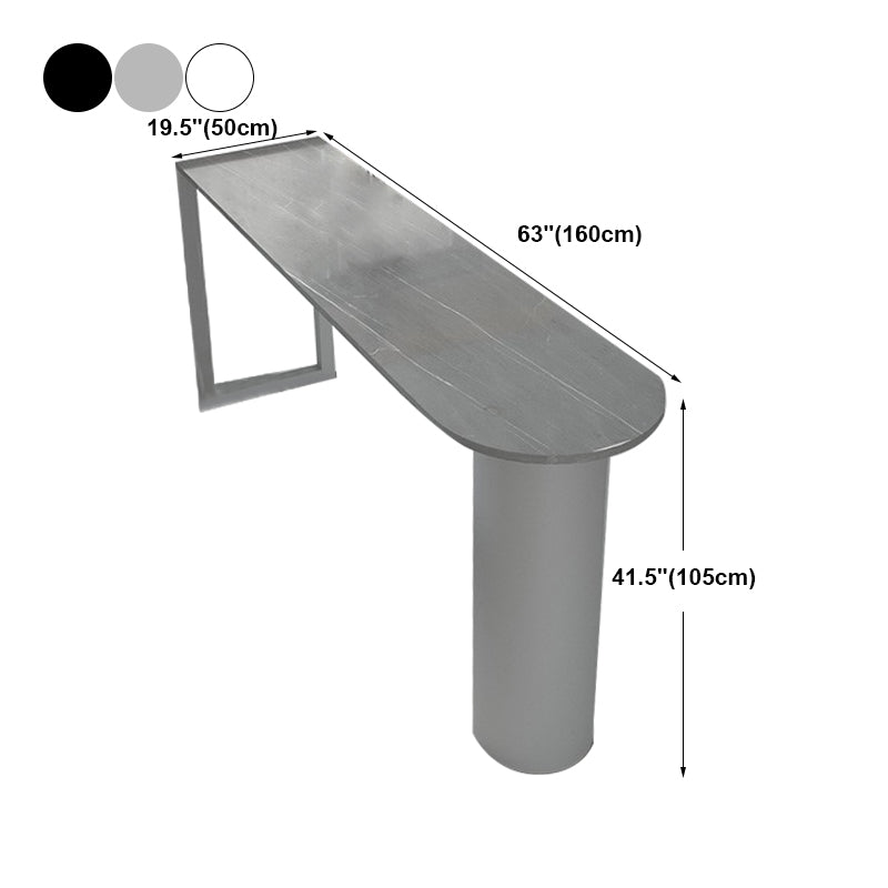 Marble Modern Double pedestal Patio Bar Table Indoor Bistro Bar Height Cocktail Table Clearhalo 'Bar Furniture' 'Bar Tables' 'bar_tables' 'furn' 'furn_bar_tables' 'Furniture' 'furniture_bar_tables' 'Kitchen & Dining Furniture' 4286420