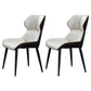 Contemporary Parsons Arm Chairs Leather Curved Dining and Accent Chairs White 2 Piece Set Clearhalo ' kitchen&dining_furn' 'Dining Chairs' 'Dining Tables & Seating' 'dining_chair' 'furn' 'furn_dining_chair' 'Furniture' 'furniture_dining_chair' 'Kitchen & Dining Furniture' 'kitchen' 4286433