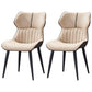 Contemporary Parsons Arm Chairs Leather Curved Dining and Accent Chairs Beige 2 Piece Set Clearhalo ' kitchen&dining_furn' 'Dining Chairs' 'Dining Tables & Seating' 'dining_chair' 'furn' 'furn_dining_chair' 'Furniture' 'furniture_dining_chair' 'Kitchen & Dining Furniture' 'kitchen' 4286437