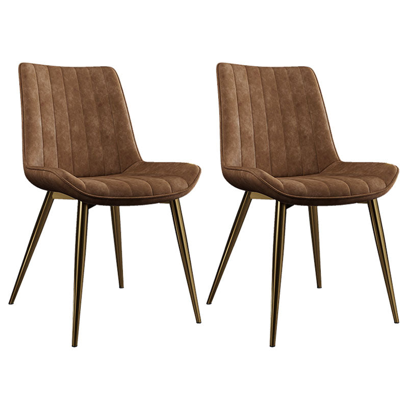 Scandinavian Metal Indoor-Outdoor Dining Chairs Parsons Chair with Metal Legs Orange 2 Piece Set Clearhalo ' kitchen&dining_furn' 'Dining Chairs' 'Dining Tables & Seating' 'dining_chair' 'furn' 'furn_dining_chair' 'Furniture' 'furniture_dining_chair' 'Kitchen & Dining Furniture' 'kitchen' 4286446