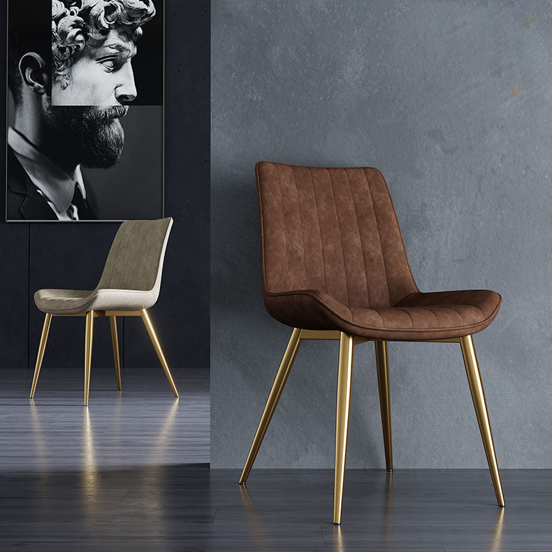 Scandinavian Metal Indoor-Outdoor Dining Chairs Parsons Chair with Metal Legs Clearhalo ' kitchen&dining_furn' 'Dining Chairs' 'Dining Tables & Seating' 'dining_chair' 'furn' 'furn_dining_chair' 'Furniture' 'furniture_dining_chair' 'Kitchen & Dining Furniture' 'kitchen' 4286448