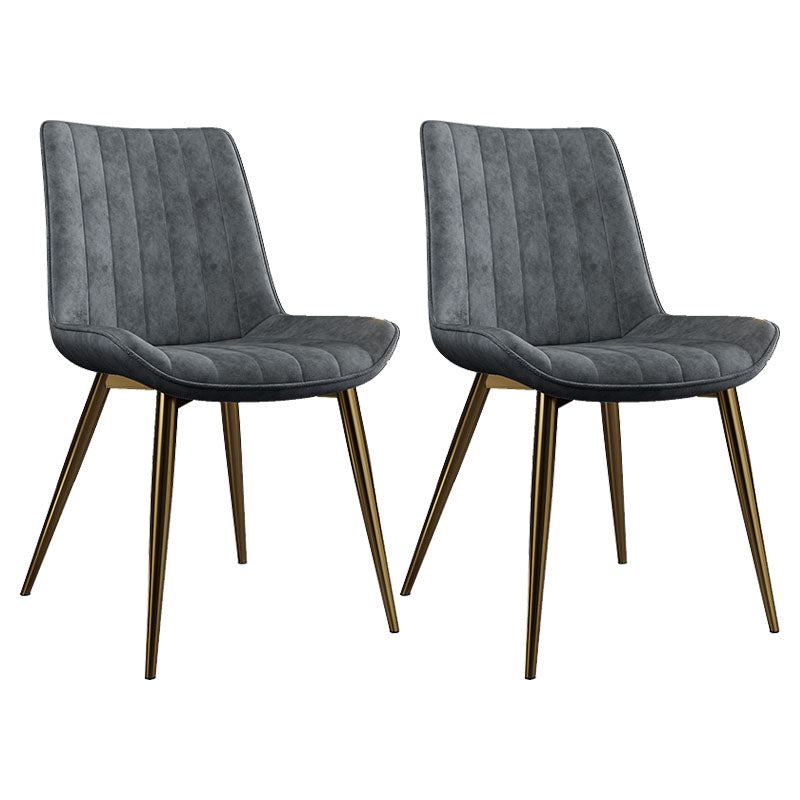 Scandinavian Metal Indoor-Outdoor Dining Chairs Parsons Chair with Metal Legs Grey 2 Piece Set Clearhalo ' kitchen&dining_furn' 'Dining Chairs' 'Dining Tables & Seating' 'dining_chair' 'furn' 'furn_dining_chair' 'Furniture' 'furniture_dining_chair' 'Kitchen & Dining Furniture' 'kitchen' 4286452