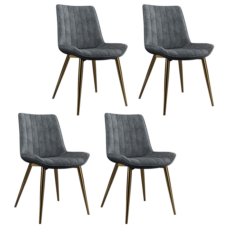 Scandinavian Metal Indoor-Outdoor Dining Chairs Parsons Chair with Metal Legs Grey 4 Piece Set Clearhalo ' kitchen&dining_furn' 'Dining Chairs' 'Dining Tables & Seating' 'dining_chair' 'furn' 'furn_dining_chair' 'Furniture' 'furniture_dining_chair' 'Kitchen & Dining Furniture' 'kitchen' 4286454