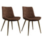 Scandinavian Metal Indoor-Outdoor Dining Chairs Parsons Chair with Metal Legs Brown 2 Piece Set Clearhalo ' kitchen&dining_furn' 'Dining Chairs' 'Dining Tables & Seating' 'dining_chair' 'furn' 'furn_dining_chair' 'Furniture' 'furniture_dining_chair' 'Kitchen & Dining Furniture' 'kitchen' 4286459