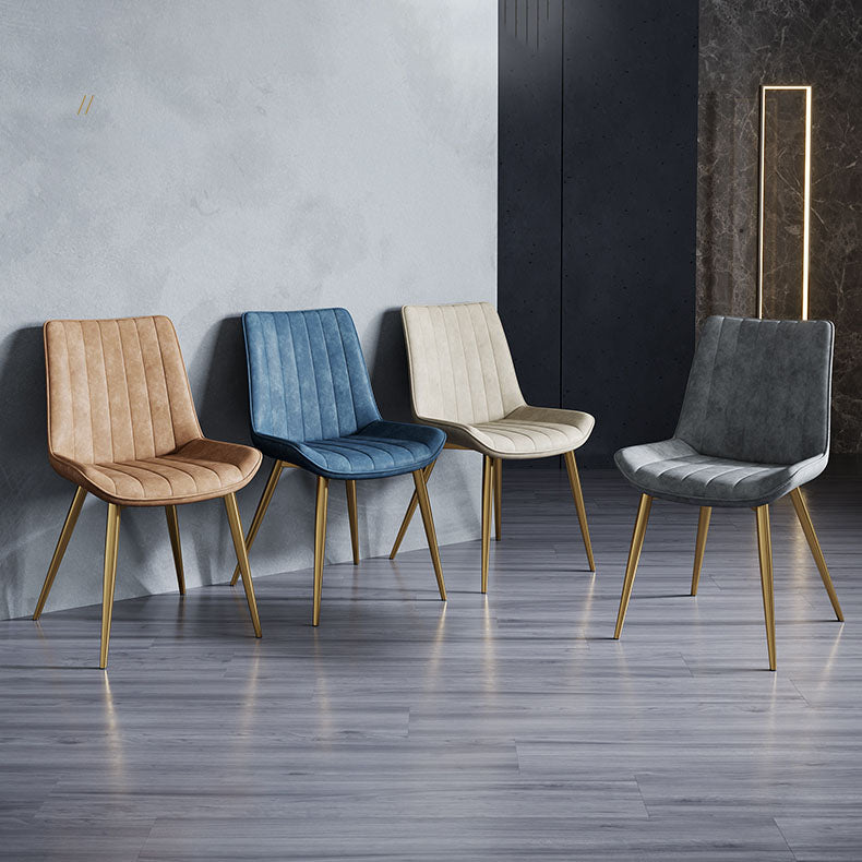 Scandinavian Metal Indoor-Outdoor Dining Chairs Parsons Chair with Metal Legs Clearhalo ' kitchen&dining_furn' 'Dining Chairs' 'Dining Tables & Seating' 'dining_chair' 'furn' 'furn_dining_chair' 'Furniture' 'furniture_dining_chair' 'Kitchen & Dining Furniture' 'kitchen' 4286462