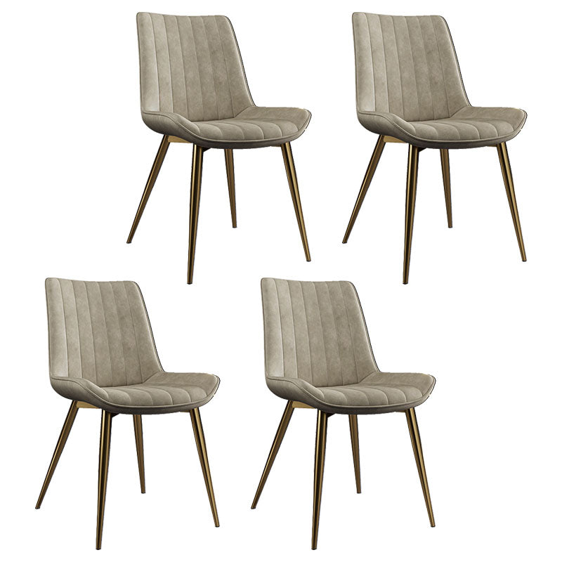 Scandinavian Metal Indoor-Outdoor Dining Chairs Parsons Chair with Metal Legs Beige 4 Piece Set Clearhalo ' kitchen&dining_furn' 'Dining Chairs' 'Dining Tables & Seating' 'dining_chair' 'furn' 'furn_dining_chair' 'Furniture' 'furniture_dining_chair' 'Kitchen & Dining Furniture' 'kitchen' 4286465
