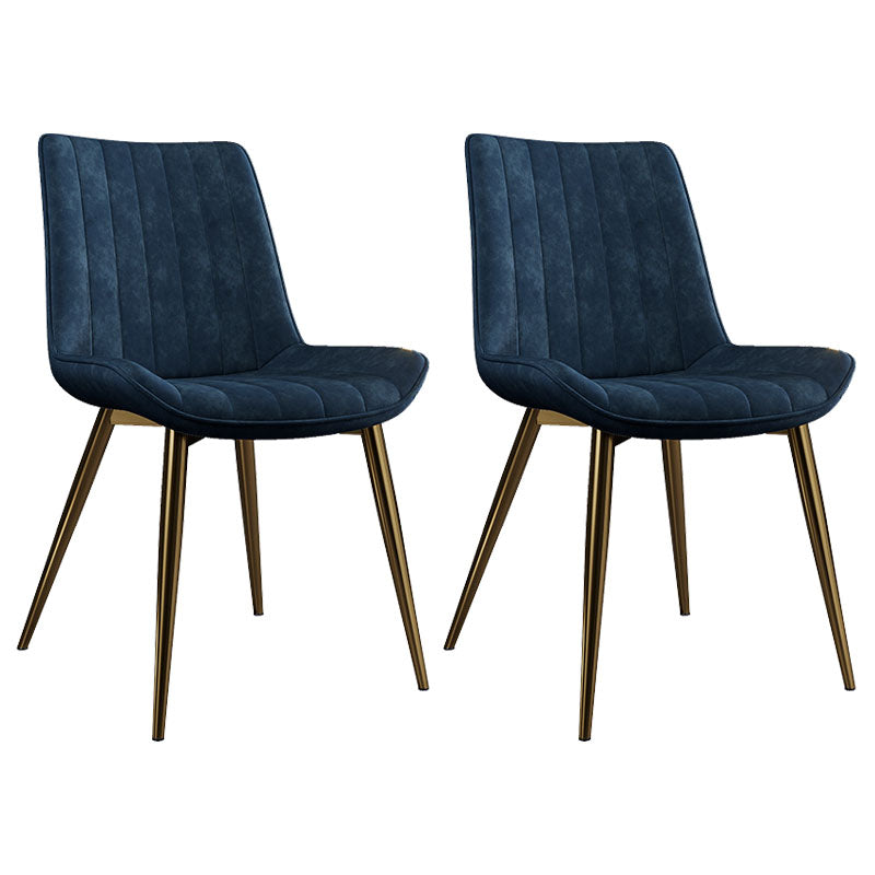 Scandinavian Metal Indoor-Outdoor Dining Chairs Parsons Chair with Metal Legs Blue 2 Piece Set Clearhalo ' kitchen&dining_furn' 'Dining Chairs' 'Dining Tables & Seating' 'dining_chair' 'furn' 'furn_dining_chair' 'Furniture' 'furniture_dining_chair' 'Kitchen & Dining Furniture' 'kitchen' 4286467