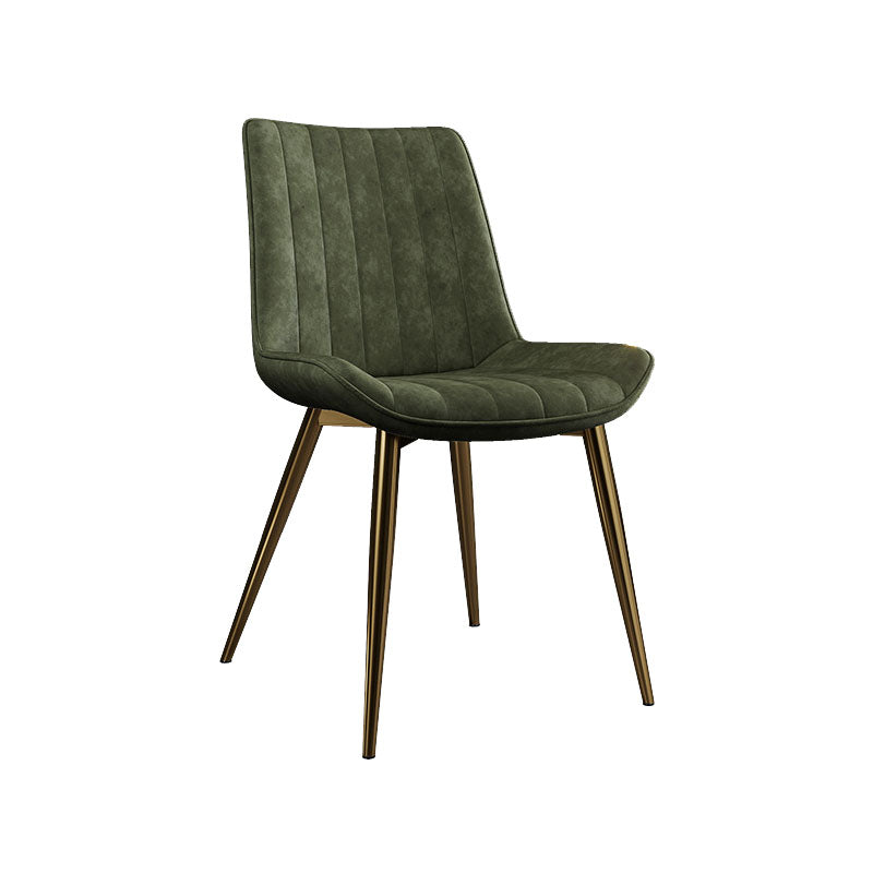 Scandinavian Metal Indoor-Outdoor Dining Chairs Parsons Chair with Metal Legs Green 1 Piece Clearhalo ' kitchen&dining_furn' 'Dining Chairs' 'Dining Tables & Seating' 'dining_chair' 'furn' 'furn_dining_chair' 'Furniture' 'furniture_dining_chair' 'Kitchen & Dining Furniture' 'kitchen' 4286469